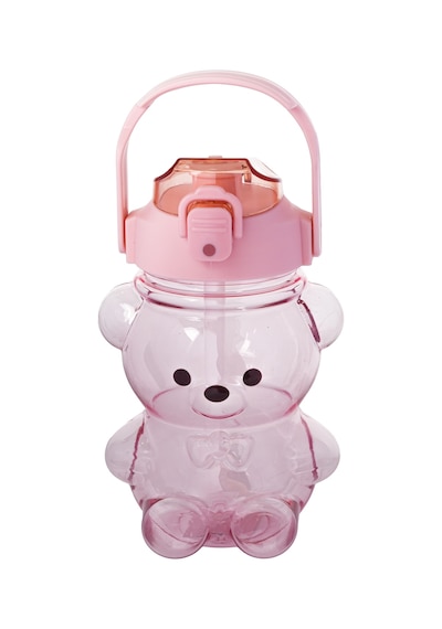 Relaxion Boyun Askılıklı, Hediyeli, İthal Lüx Pembe Ayıcıklı Matara 1100 Ml. 449 Açık Pembe