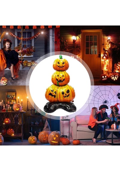 Halloween Cadılar Bayramı Balkabağı Ağacı Ayaklı Büyük Boy Folyo Balon 109x61x40 Cm