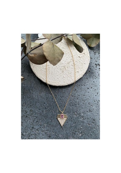 Üçgen Leyle Kolye Pembe/gold - 800993479 Pembe/gold - 800993479 Pembe/gold
