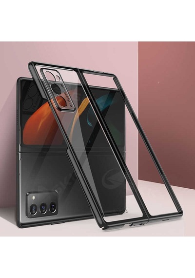 Rba Aksesuar Galaxy Uyumlu Z Fold 2 Kılıf Rba Kıpta Kapak - Siyah Siyah