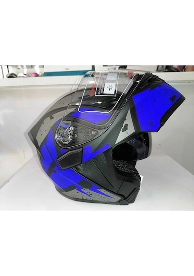 Jk-20 Jk902 Çene Pedli Güneş Vizörlü Çeneden Açılır Kask D-1 L Beden