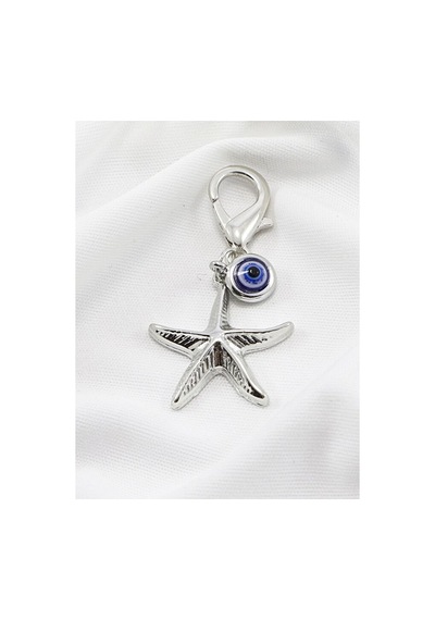 Metal Deniz Atı Nazar Boncuğu Klipsli Küçük Charm Anahtarlık Cüzd 31980758