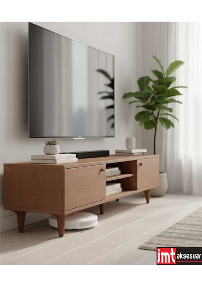 Aspen 20 Cm Ceviz 4'lü Set Koltuk Baza Dolap Tv Ünitesi Yatak Odası Konsol Ayağı Ceviz