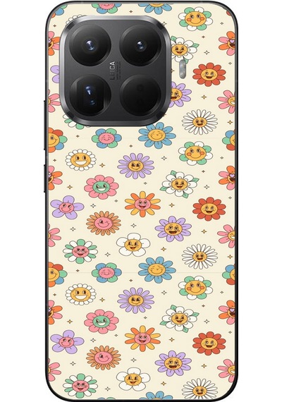 Xiaomi Mi 15t Pro Uyumlu Gülen Çiçekler Baskılı Silikon Kılıf Renkli