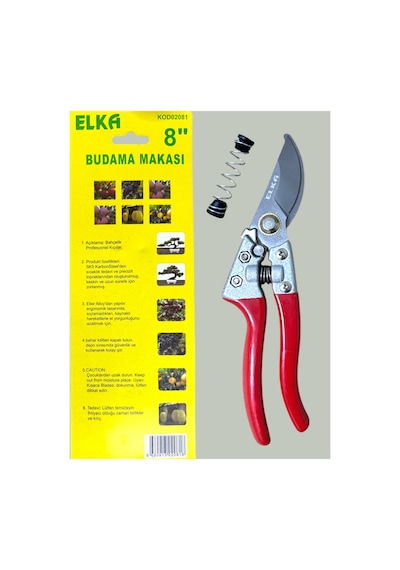 Budama Makası Elka Bağ Makası Pro 8 Yedek Yaylı Bahçe Ağaç Dal Kırpma Makası