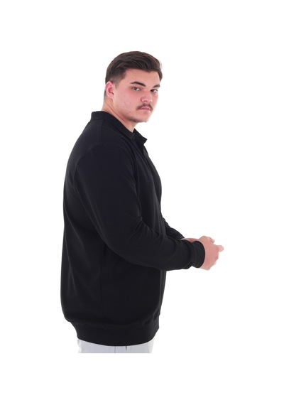 Erkek Büyük Beden 115-155 Kilo Arası İçin Uygun Uzun Kol Polo Yaka Mevsimlik Sweatshirt Siyah Erkek Büyük Beden 115-155 Kilo Arası İçin Uygun Uzun Kol Polo Yaka Mevsimlik Sweatshirt Siyah