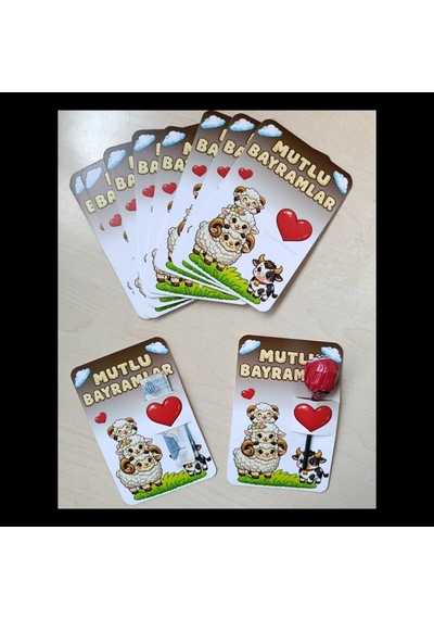 Kurban Bayramı Temalı Harçlık / Şeker Kartı 40 Adet 7