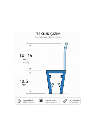 Ayrıntıshop Duşakabin Alt Suluk Fitil Conta Uzunluk 60cm - 4mm İle 6mm Camlar İçin 100 Cm Genel