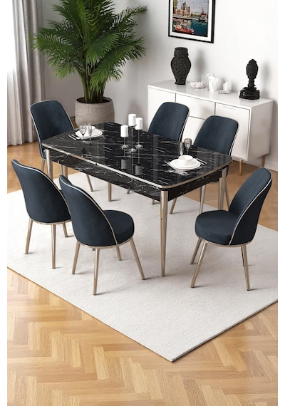 Canisa Nira Serisi 70x114 Mdf Siyah Mermer Desen Mutfak Masa Takımı 6 Antrasit Sandalye Krom Detay Masa Siyah Mermer Antrasit Sandalye Ayaklar Krom Canisa Nira Serisi 70x114 Mdf Siyah Mermer Desen Mutfak Masa Takımı 6 Antrasit Sandalye Krom Detay Masa Siyah Mermer Antrasit Sandalye Ayaklar Krom