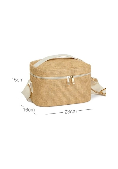Ocean Home Textile Küçük Boy Jüt Soğuk Tutan Çanta 23 X 16 X 15 Cm Açık Bej