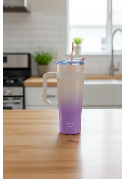 Bambum Horizon - Pipetli Termos Bardak Pembe 1000ml Pembe