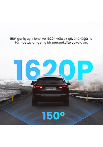 360+ Botslab Hk50 Wi-fi 1620p 150° Ultra Geniş Açı Gece Görüşlü Akıllı Araç Içi Kamera (2024)