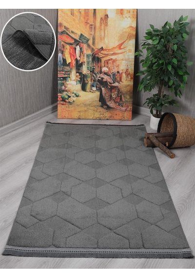 My Evilla Modern Dekoratif Dokuma Salon Oturma Odası Çocuk Odası Mutfak Halısı Antre Yolluk Lara Antrasit