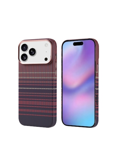 Zore İphone 17 Pro Max Kılıf M-safe Şarj Özellikli Karbon Fiber Görünümlü Nvth Nekst Kapak - Kırmızı