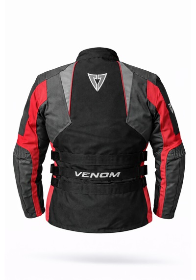 Venom Tourex Kırmızı - Gri Kadın Motosiklet Montu Ce Korumalı