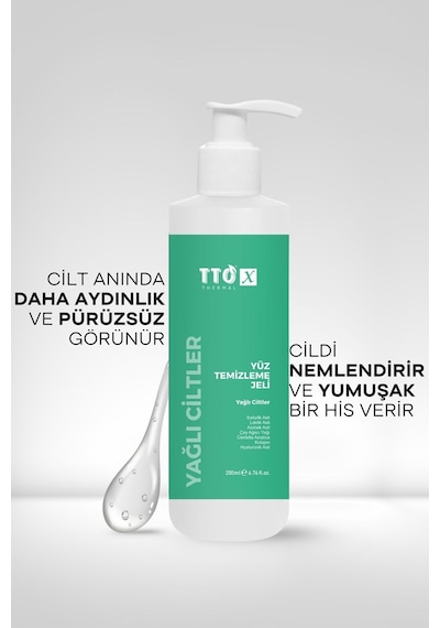 Tto X Yüz Temizleme Jeli – Yağlı Ciltler Için Derinlemesine & Gözenek Arındırıcı Formül 200 Ml