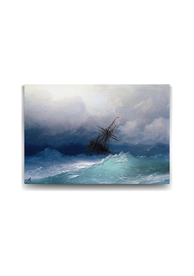 Ivan Ayvazovski - Fırtınalı Denizde Gemi Tablosu - 140x100cm