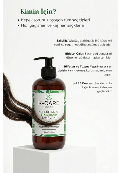 K K-care Cosmetics Kepek Şampuan 250 ML