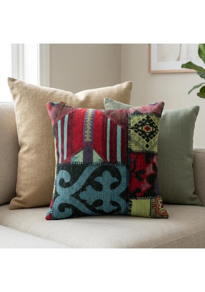Tasarım Kırlent Kılıfı Kilim