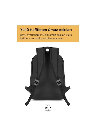 Pologrand London Orijinal Unisex Geniş Hacimli Çok Gözlü Su Geçirmez Lise Ortaokul İlkokul İçin Büyük Okul Çantası Siyah