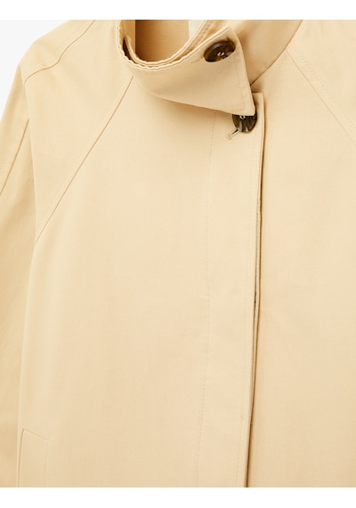 Koton Pamuklu Uzun Kollu Cepli Düğmeli Oversize Dik Yaka Gabardin Kısa Trençkot Bej 6sak00020ew Ekru Koton Pamuklu Uzun Kollu Cepli Düğmeli Oversize Dik Yaka Gabardin Kısa Trençkot Bej 6sak00020ew Ekru