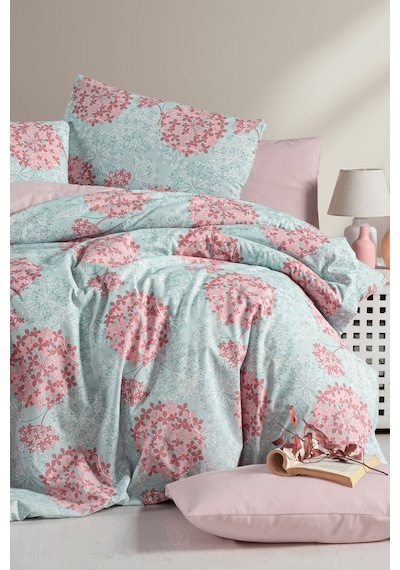 Lastikli Çarşaflı Tek Kişilik Nevresim Elegant Mint Mint Mor
