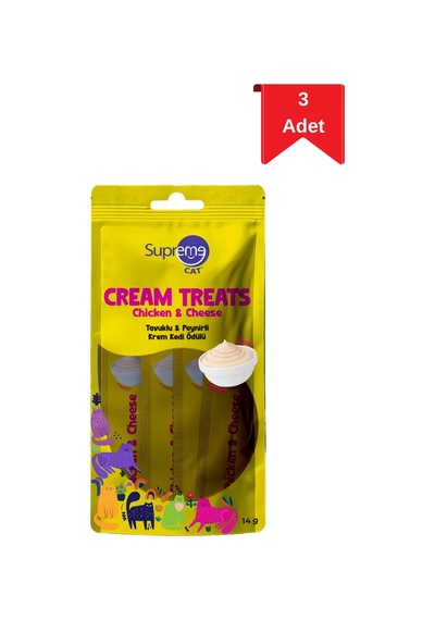 Supreme Cat Tavuklu Ve Peynirli Krema Kedi Ödülü 4'lü 14 Gr X 3 Paket