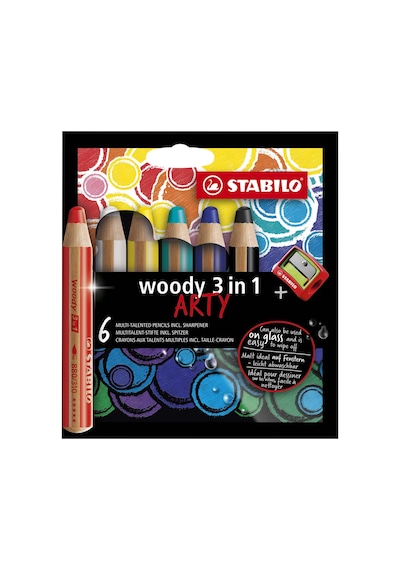 Stabilo Woody 3in1 Arty 6 Lı +kalemtıraş Çok Renkli