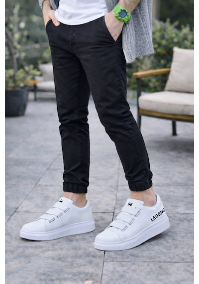 Aymood Jy029 Mono Bağcıksız 3 Bantlı Lastikli Legend Cilt Erkek Günlük Sneaker Ayakkabı Cbt - Beyaz Aymood Jy029 Mono Bağcıksız 3 Bantlı Lastikli Legend Cilt Erkek Günlük Sneaker Ayakkabı Cbt - Beyaz