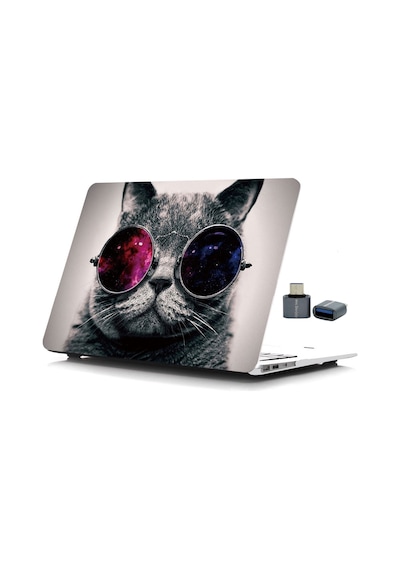 Apple Uyumlu MacBook Pro 13 İnç Kılıf A2338 M1 M2 A2251 A2289 A1706 A1708 A1989 A2159 Tpu Uv Kedi Baskılı Pembe