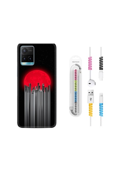 Vivo Y21S Kılıf Kablo Koruyuculu Red City 1707