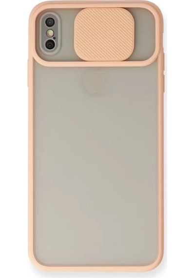 Newface Apple Apple iPhone Uyumlu  X Kılıf Palm Buzlu Kamera Sürgülü Silikon - Pembe