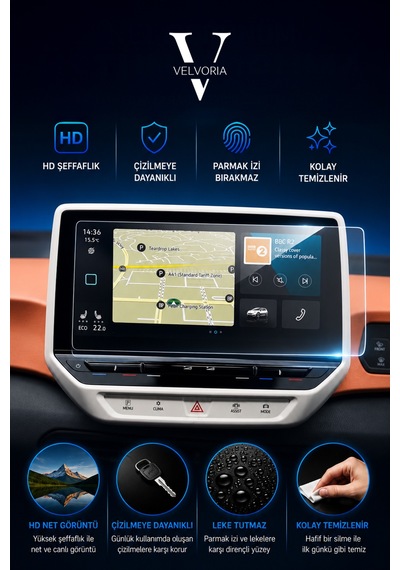 Volkswagen Id.3 10 İnç Navigasyon Esnek Nano Glass Ekran Koruyucu Multimedya Ekran Koruyucu