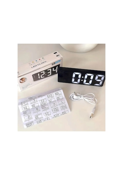 Led Ayna Masa Saati Dijital Alarm Uyku Modu Ekran Zamanı Masaüstü Elektronik Masa Saatleri Masa Saati Çok Renkli