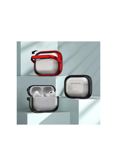 Caseonn Apple Airpods Uyumlu 5 Kılıf Renkli Kenar Kilitli Kapak Beyaz