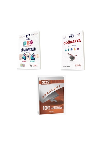 2027 2027 Limit Ayt Tüm Dersler Sayısal Ders Bitirme Seti + Coğrafya Soru + Anla Kazan Paragraf Deneme Set
