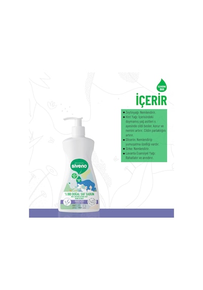 Siveno %100 Doğal Sıvı Kastil Sabun Lavanta Yağlı Cildi Rahatlatıcı Nemlendirici Bitkisel Vegan 300 ML