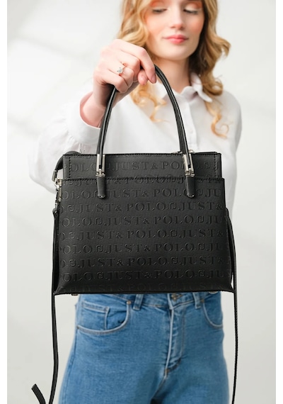 Just Polo Şıklığın Ve Zarafetin Buluştuğu Shopper Siyah Kadın El Çantası Shoulder Bag