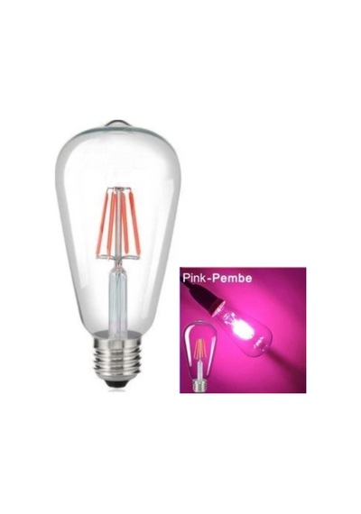 4 W Pembe Işık 4 Flamanlı Rustik E27 Duy Led Ampül Renkli 1 Adet