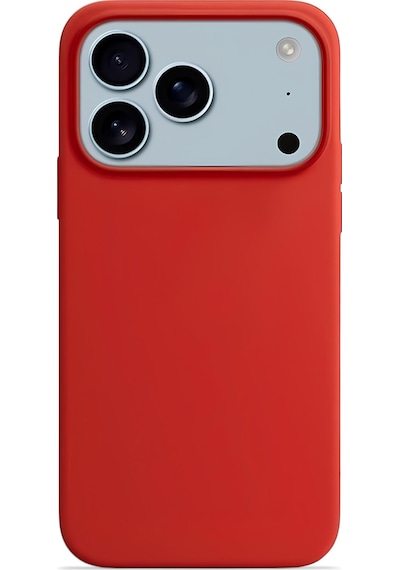 Apple iPhone Uyumlu 17 Pro Max Soft Touch Lansman Silikon Kılıf Ateş Kırmızısı
