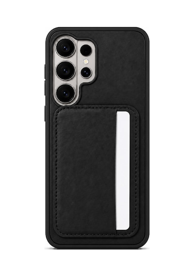 Cardx Samsung S26 Ultra Uyumlu Vegan Deri Kartlıklı Kamera Korumalı Kılıf Siyah