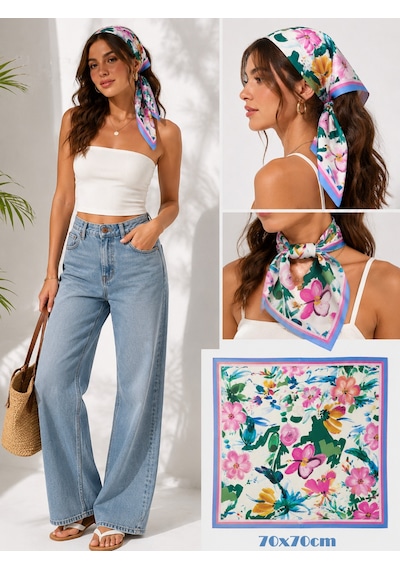 Avantajal Summer Breeze Pink Desen Fular Çok Renkli
