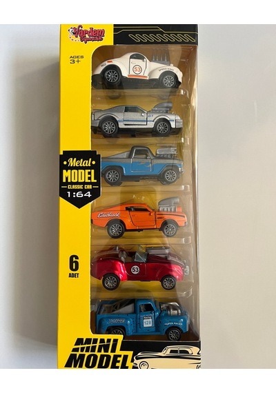 Çek Bırak Metal Arabalar 6 Parçalı Set 8 Cm Arabalar Çok Renkli