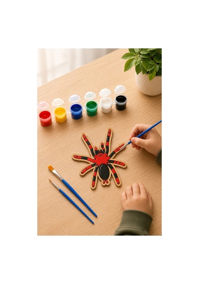 Ahşap Boyama Böcekler 10 Lu 1 Paket 10x15cm Ahşap Boyama 6 Renk Boya Resim Fırçası Etkinlik Çocuk Gelişim Motor Beceri