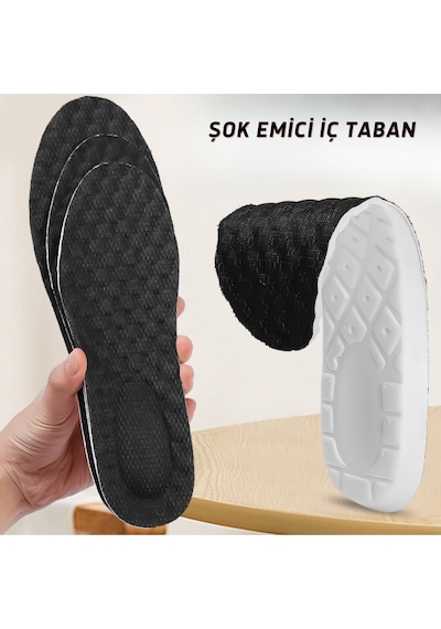 Anatomik, Rahat, Koşucu, Sporcu, Ayakkabı Tabanlığı, Siyah 38-39