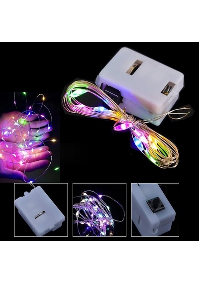 53 Adet Yüksek Kalite 3 Metre Pilli Renkli Led Işık Hızlı Yavaş Sabit Pil Dahil Renkli Peri Led Işık