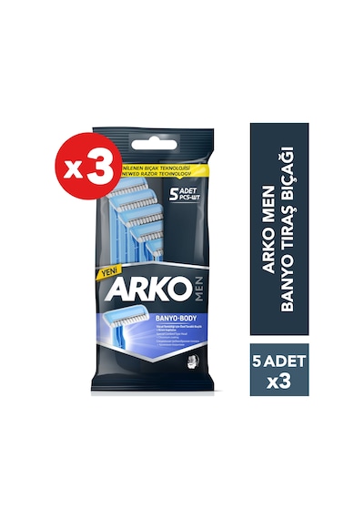 Arko Men Banyo Tıraş Bıçağı 3 x 5'li