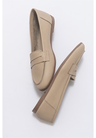 Luvishoes F02 Biskuvi Cilt Kadın Babet Koyu Bej