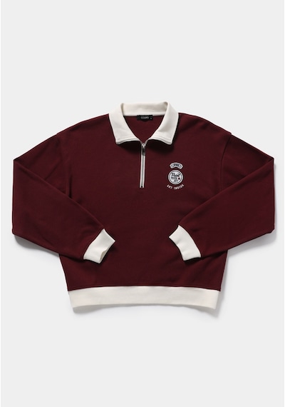 Colin's Colins Regular Fit Polo Yaka Nakışlı Kadın Bordo Sweatshirt Cl1081688 Q1.v2 Bur Çok Renkli