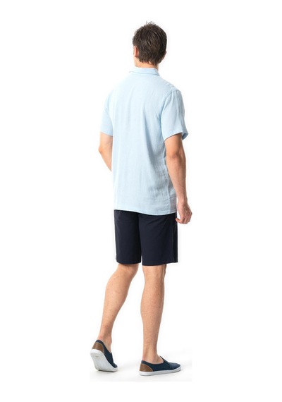 Violet Kısa Kol Foça Düğmeli Erkek Yazlık Tshirt Buz Mavi Bmv Buz Mavi